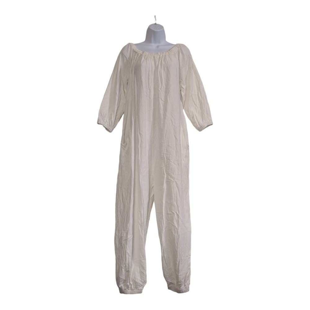 Women's Loose Fit Elastic Off Shoulder Long Sleeve Jumpsuit Rompers with Pockets